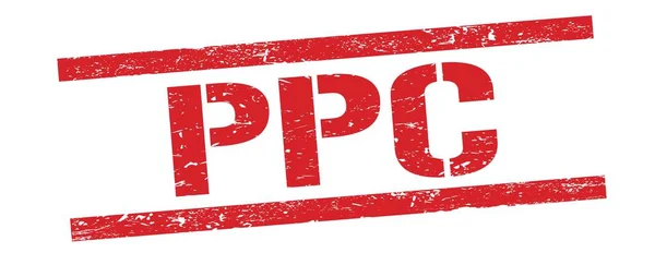 Ppc Text Red Grungy Rectangle Stamp Sign — Stock Photo, Image