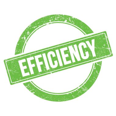 Yeşil grungy yuvarlak vintage pul üzerinde EFFICIENCY metin.