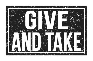 Ver ve Al, siyah dikdörtgen işareti üzerine yazılmış kelimeler