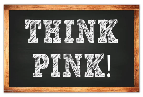 ピンクだ 黒い木枠の学校の黒板に書かれています — ストック写真