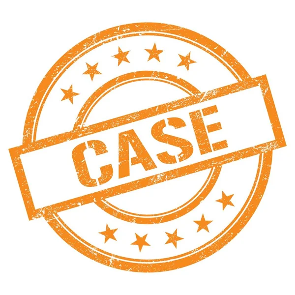 Turuncu yuvarlak vintage kauçuk damgalı CASE metni.