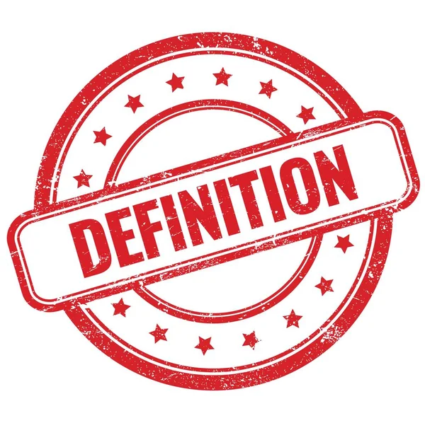 DEFINITION kırmızı vintage grungy yuvarlak kauçuk damga metin.