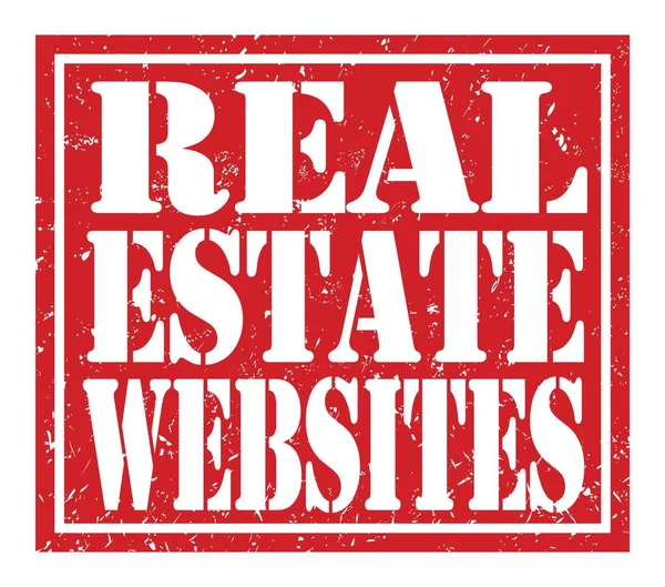 Real Estate Websites Slova Napsaná Červené Razítko — Stock fotografie