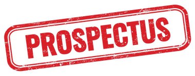 Kırmızı grungy dikdörtgen damgalı PROSPECTUS metni.