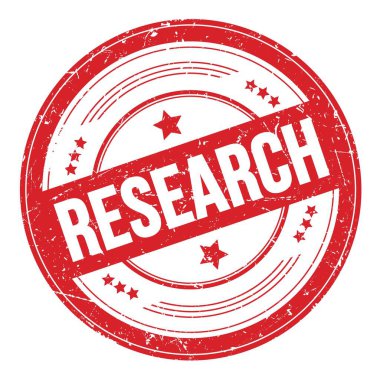 Kırmızı yuvarlak grungy doku damgasıyla ilgili REARCH metni.