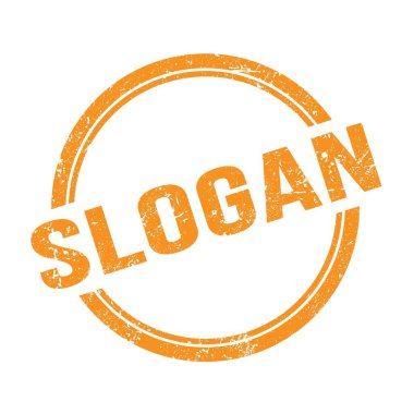 Turuncu grungy vintage yuvarlak damgalı SLOGAN metni.