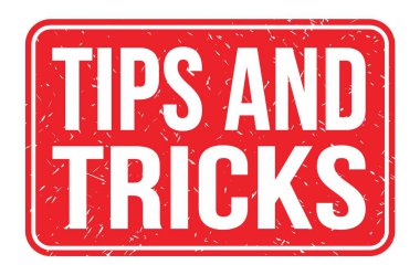 İpuçları ve TUTLAR, kırmızı dikdörtgen mühür işareti üzerine yazılmış kelimeler