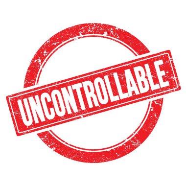 Kırmızı grungy yuvarlak vintage pul üzerinde Kontrol Edilemez metin.