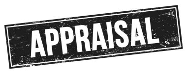 Siyah grungy dikdörtgen mühür işareti üzerinde APPRAISAL metin.
