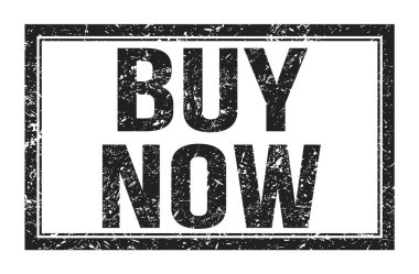 Şimdi satın al, siyah dikdörtgen mühür işareti üzerine yazılmış kelimeler