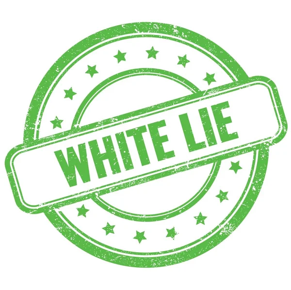White Lie Texto Sobre Verde Vintage Gruñón Ronda Sello Goma — Foto de Stock