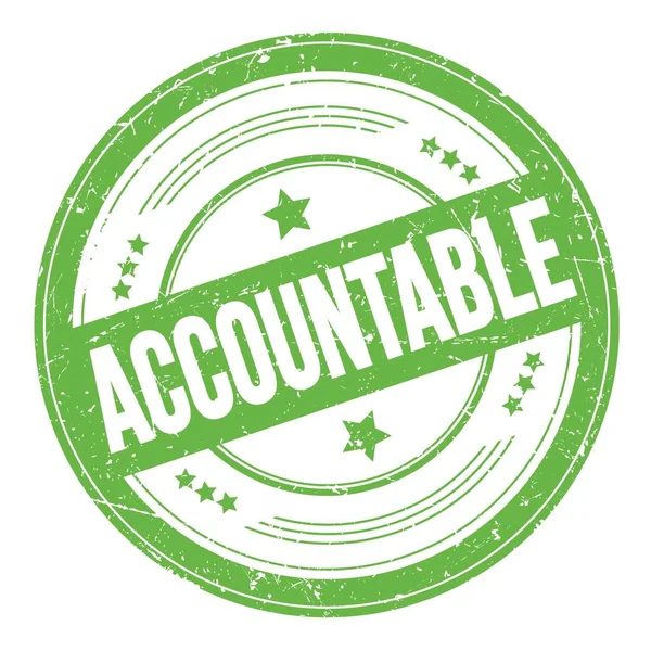 Accountable Text Green Grungy Texture Stamp — Stock Photo, Image