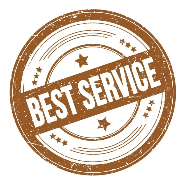 Best Service Tekst Bruine Ronde Grungy Textuur Stempel — Stockfoto