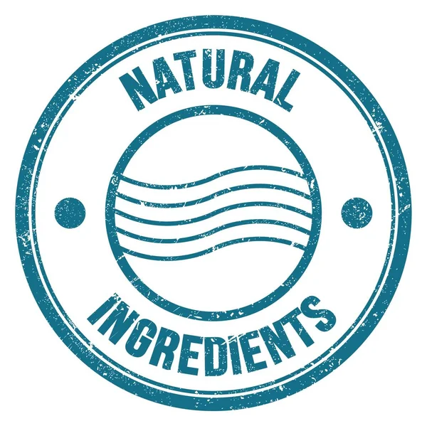 Ingredientes Naturales Texto Escrito Azul Redondo Sello Postal — Foto de Stock