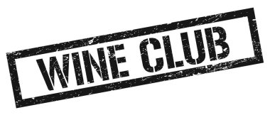 Şarap Kulübü, siyah grungy dikdörtgen mühür işareti..