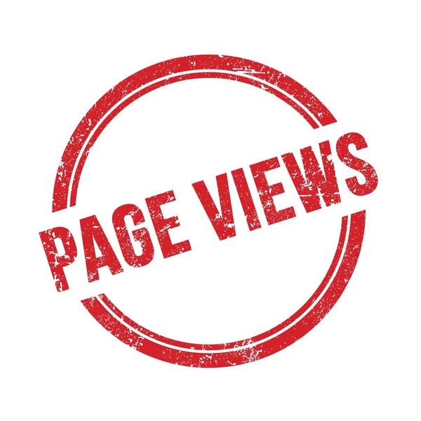 Page Views Tekst Napisany Czerwonym Grungy Vintage Okrągły Znaczek — Zdjęcie stockowe