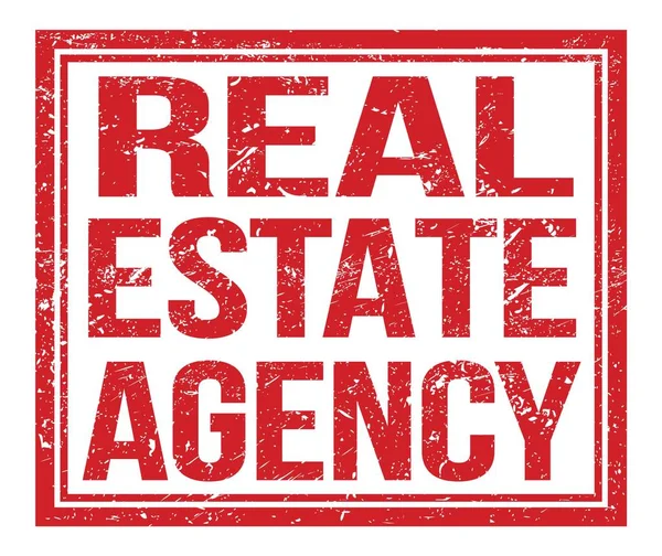 Real Estate Agency Napsáno Červeném Grungy Razítku — Stock fotografie