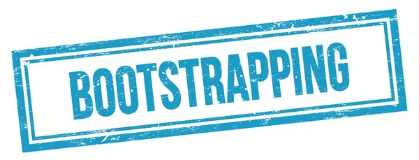 Bootstrapping Word Written Blue Rectangle Stamp — Stock Photo, Image