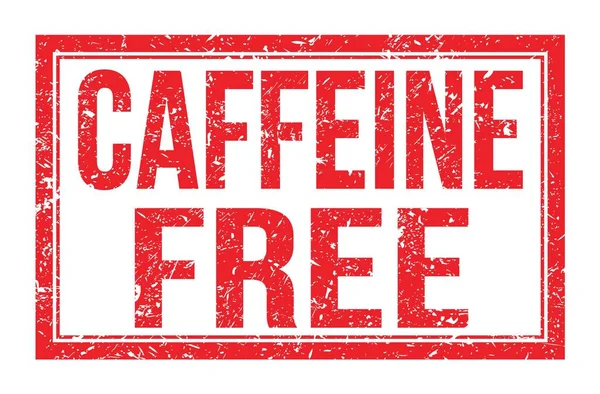 Caffeine Free Słowa Napisane Czerwonym Prostokątnym Znaku Znaczka — Zdjęcie stockowe