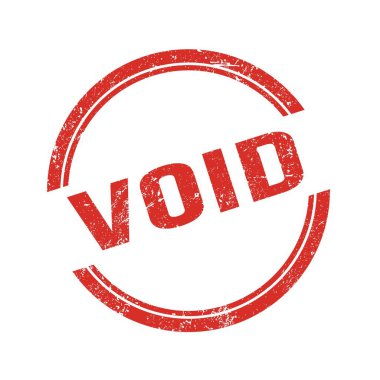 Kırmızı grungy vintage yuvarlak damga üzerine yazılmış VOID metin.