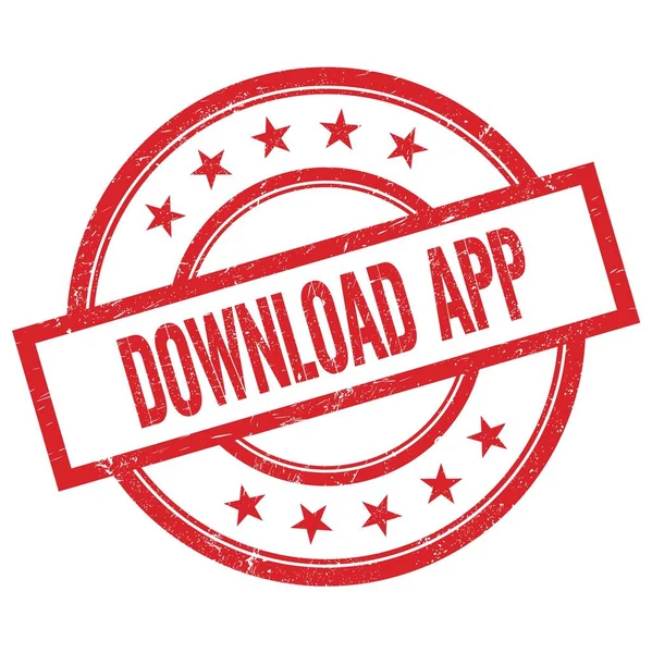 빈티지 도장에 기록된 Download App 텍스트 — 스톡 사진
