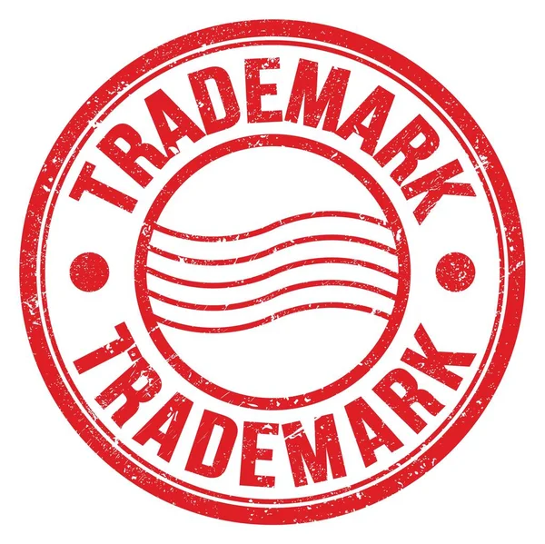 Trademark Λέξη Γραμμένο Κόκκινο Στρογγυλό Σφραγίδα Ταχυδρομείου — Φωτογραφία Αρχείου