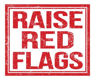 Kırmızı pul levhasında yazan kırmızı bayrağı kaldırın.