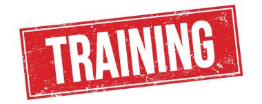 Kırmızı grungy dikdörtgen mühür işareti üzerinde eğitim metni.