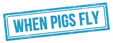 PIGS Uçarken mavi grungy vintage dikdörtgen damgası üzerinde metin.