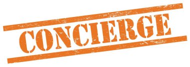 Turuncu grungy dikdörtgen vintage damga üzerindeki KONSERGE metin.