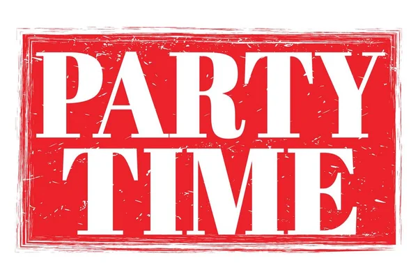 Party Time Words Written Red Grungy Stamp Sign — Stock Photo, Image