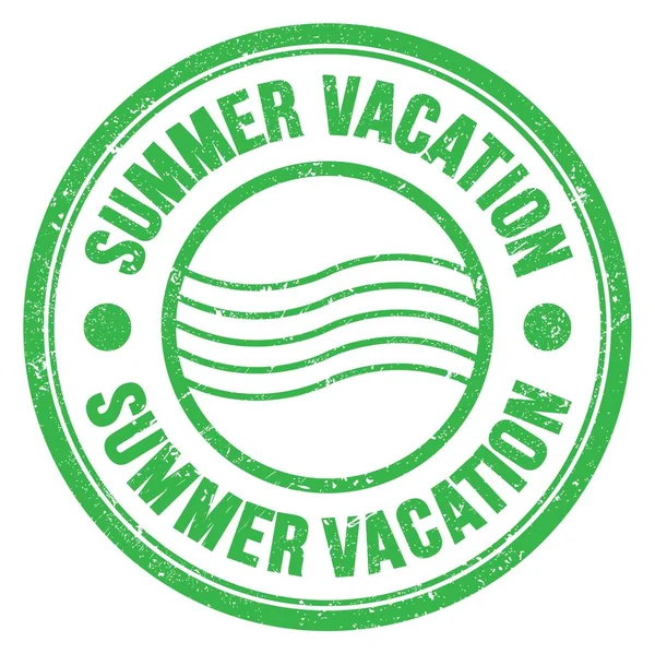 Summer Vacation Ord Skrivet Grön Rund Poststämpel Tecken — Stockfoto