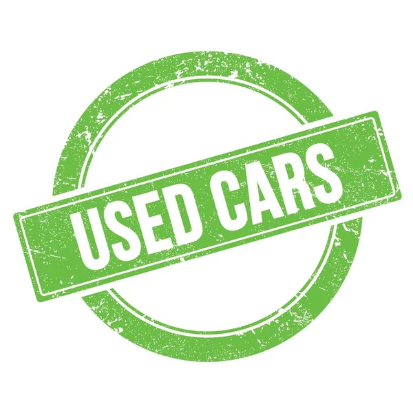 Used Cars Text Green Grungy Vintage Stamp — Stock Photo, Image