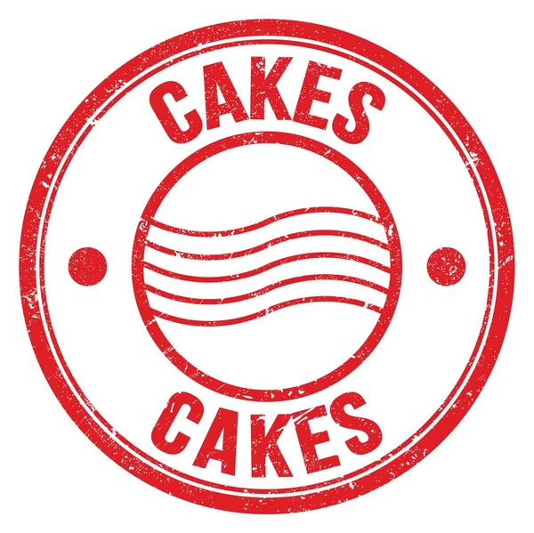 Kuchen Wort Auf Rotem Runden Poststempelschild Geschrieben — Stockfoto