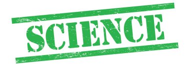 Yeşil grungy vintage kauçuk damga üzerine Bilimsel Metin.