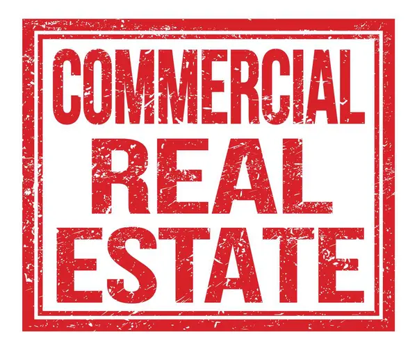 Obchodní Real Estate Napsáno Červeném Grungy Razítku — Stock fotografie
