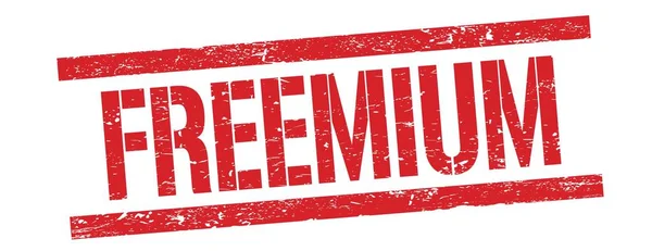 Freemium Text Červené Grungy Obdélníkové Razítko — Stock fotografie