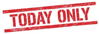 Bugün sadece kırmızı grungy dikdörtgen damga işareti üzerinde metin.