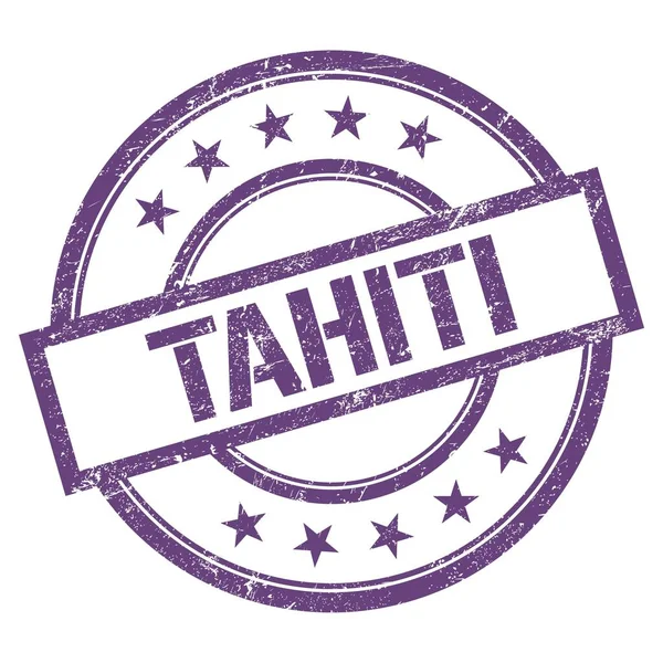 Tahiti Szöveg Írt Lila Lila Kerek Évjárat Gumibélyegző — Stock Fotó