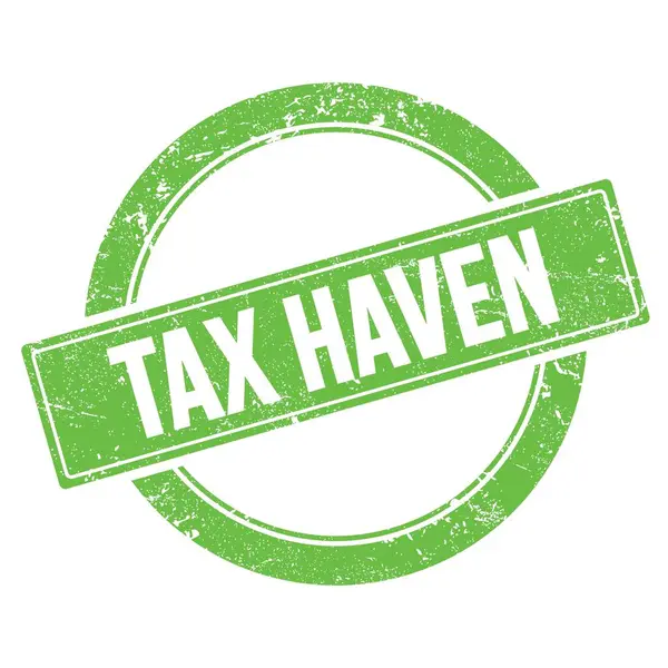 Tax Haven Text Auf Grünem Grungy Rundem Vintage Stempel — Stockfoto