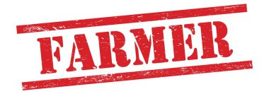 Kırmızı grungy vintage kauçuk damga üzerine Farmer metin.