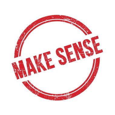 Kırmızı grungy vintage yuvarlak pulla SENSE metni yaz.