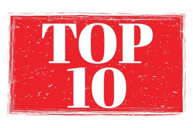 Zirve 10, kırmızı pul üzerine yazılmış kelimeler.