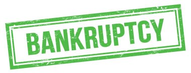 Yeşil grungy vintage dikdörtgen damgalı BANKRUPTCY metin.