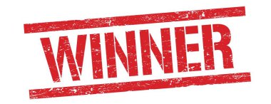 Kırmızı grungy dikdörtgen işareti üzerinde WINNER metin.