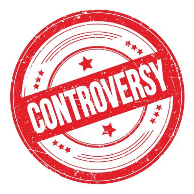 Kırmızı yuvarlak, çirkin desen damgalı Controlary metin.