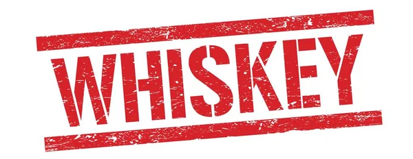 Whiskey Κείμενο Στο Κόκκινο Grungy Ορθογώνιο Σήμα Σφραγίδα — Φωτογραφία Αρχείου