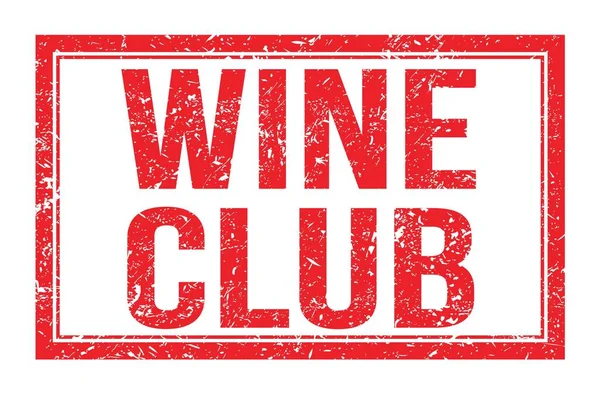 Vino Club Palabras Escritas Signo Del Sello Del Rectángulo Rojo — Foto de Stock
