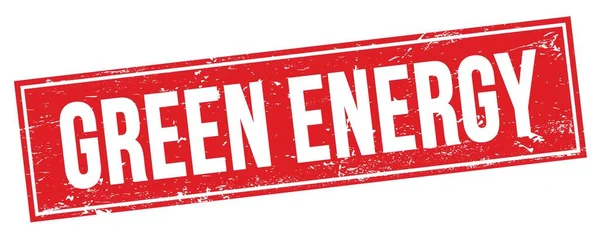 Green Energy Text Röd Grungy Rektangel Stämpel Tecken — Stockfoto