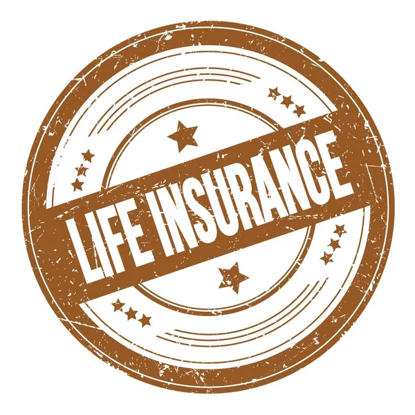 Life Insurance Texto Sobre Marrón Ronda Grueso Textura Sello —  Fotos de Stock